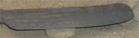 The tip of the blade is left full during all of the forging, so that it does not overheat in the forge. The profile is later ground, only
		from the back.