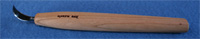 mini double edge deep bent knife is a favorite of spoon carvers for carving small wood spoons
