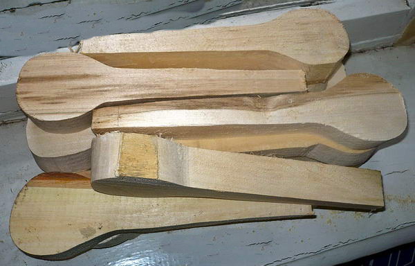 rough cut out of spoons ready to be carved